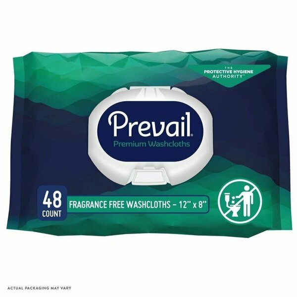 Prevail Adult Washcloths, Soft Pack, Aloe, Vitamin E, 12 in. x 8 in., 48PK WW-810